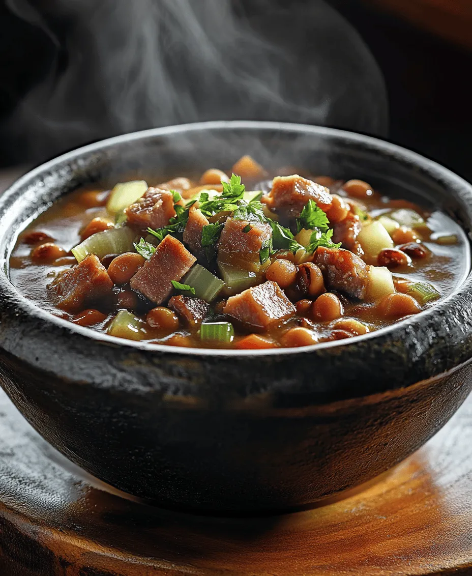 There’s a timeless appeal to a hearty bowl of slow-cooked black-eyed peas with ham. This dish transcends mere sustenance; it embodies comfort food in its purest form. Often served with cornbread or over rice, black-eyed peas are a staple in Southern cuisine, celebrated for their rich flavor and satisfying texture. They hold a special place in the hearts of many, especially during New Year’s celebrations where they symbolize good luck and prosperity.