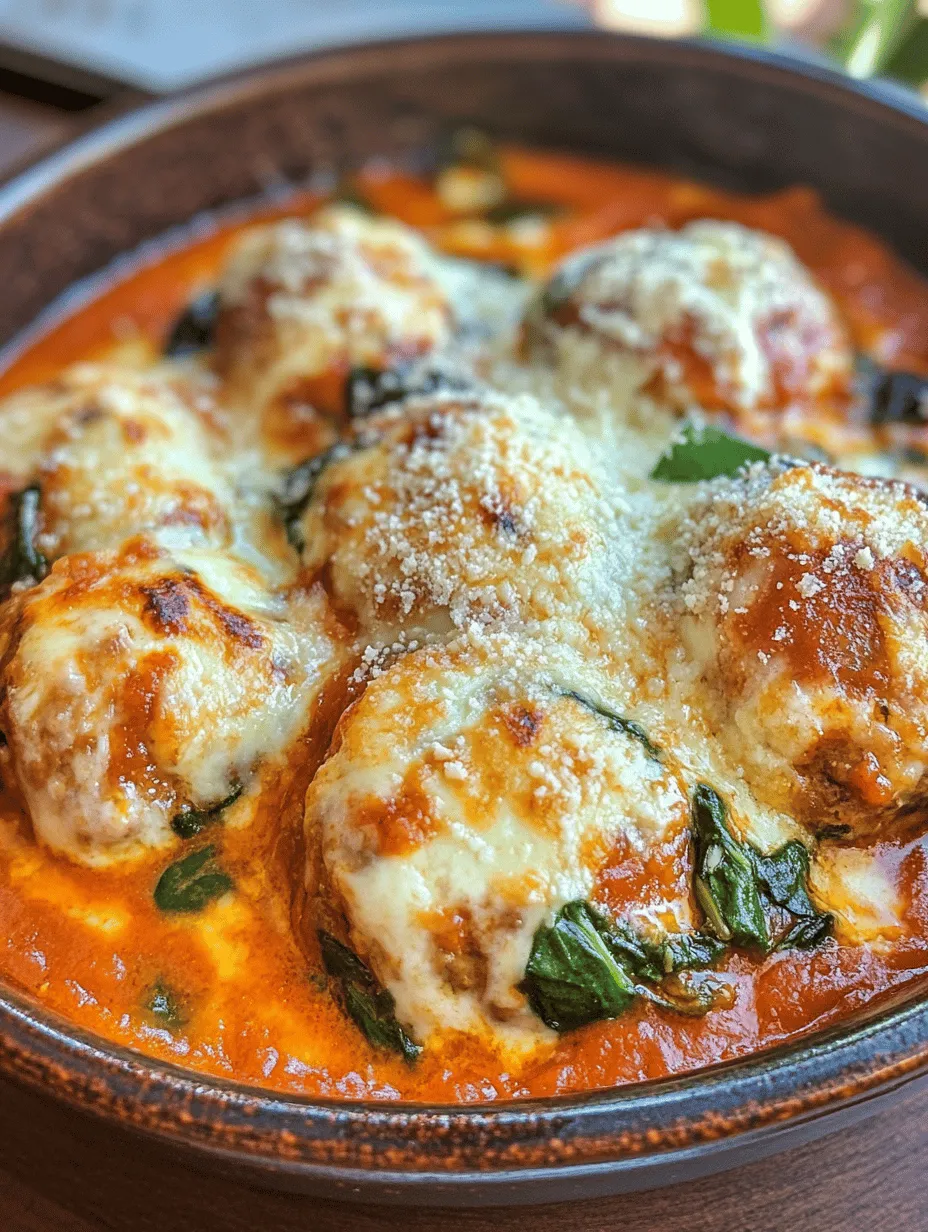 When it comes to comfort food, few dishes can rival the warmth and satisfaction offered by Cheesy Spinach Garlic Meatballs. This delightful recipe showcases a harmonious blend of flavors that appeals to both the palate and the soul. Packed with protein from ground meat and loaded with vibrant greens, these meatballs are not only delicious but also a wholesome option for family meals or gatherings. Whether served as an appetizer, a main course, or a part of a cozy pasta dinner, Cheesy Spinach Garlic Meatballs are versatile enough to fit various dining occasions.