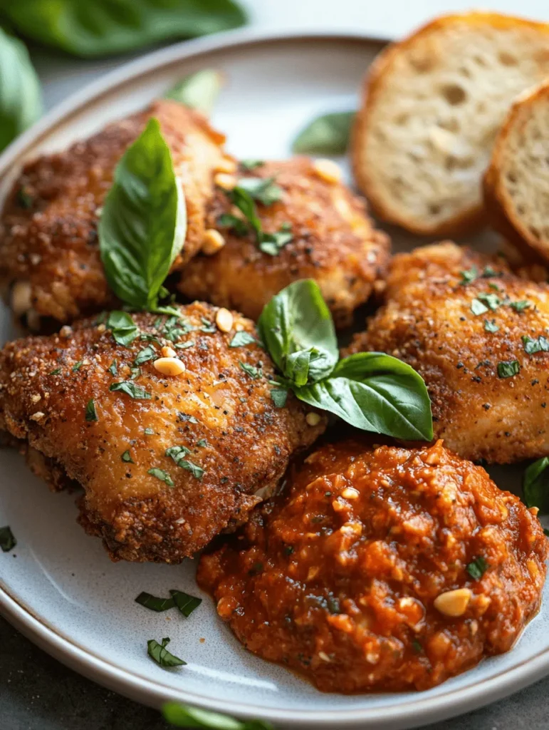 If you’re searching for a dish that marries the comforting crunch of crispy chicken with the vibrant, nutty flavors of Romesco sauce, look no further. Savory Crispy Chicken with Romesco Sauce is a delightful recipe that elevates any meal, making it perfect for family dinners or special occasions. This dish is not only visually appealing but also a harmonious blend of textures and flavors that will leave your taste buds dancing.