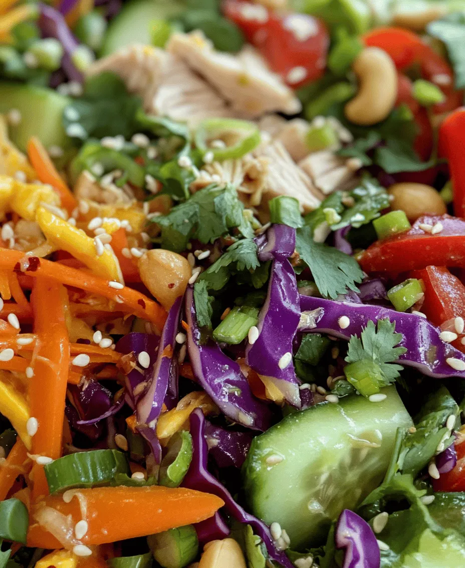 Looking for a satisfying yet healthy meal option that bursts with flavor and color? The Asian Chicken Crunch Salad Delight is the perfect solution. This salad combines the freshness of vibrant vegetables, the tenderness of grilled chicken, and the satisfying crunch of nuts, creating a delightful dish that caters to both your taste buds and nutritional needs. The Asian Chicken Crunch Salad is not just a feast for the eyes; it's a well-balanced meal that keeps you feeling energized and full.