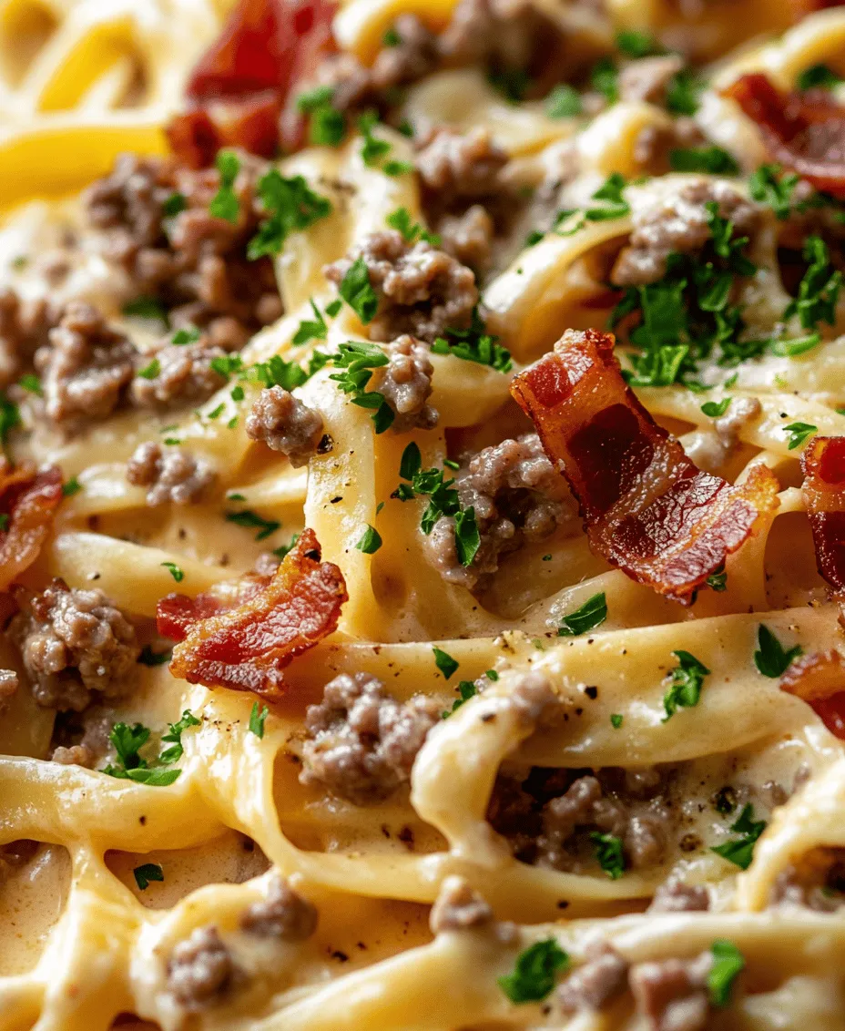 Are you ready to elevate your comfort food game? The Bacon Cheeseburger Alfredo dish is a culinary masterpiece that brings together two of the most beloved food categories: creamy pasta and hearty burgers. This dish marries the rich, savory flavors of a classic cheeseburger with the luxurious, velvety textures of Alfredo sauce, creating a meal that is both indulgent and satisfying. With its delightful combination of ingredients, it’s no wonder that this dish has gained immense popularity among food enthusiasts who crave a hearty meal that can be prepared in a flash.