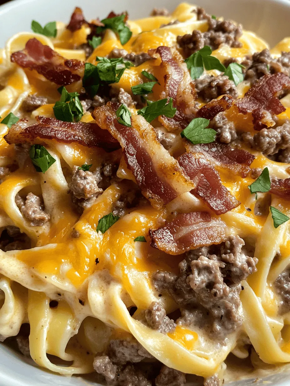 Are you ready to elevate your comfort food game? The Bacon Cheeseburger Alfredo dish is a culinary masterpiece that brings together two of the most beloved food categories: creamy pasta and hearty burgers. This dish marries the rich, savory flavors of a classic cheeseburger with the luxurious, velvety textures of Alfredo sauce, creating a meal that is both indulgent and satisfying. With its delightful combination of ingredients, it’s no wonder that this dish has gained immense popularity among food enthusiasts who crave a hearty meal that can be prepared in a flash.