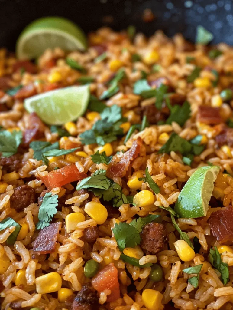 Bringing together the vibrant flavors of Mexico, Smoky Mexican Rice with Chorizo and Bacon is a dish that promises to tantalize your taste buds and warm your heart. This hearty meal is more than just a side dish; it's a celebration of culinary tradition, reflecting the rich culture and history of Mexican cuisine. Rice has long been a staple ingredient in many Latin American homes, serving as a versatile base that complements a variety of meats and vegetables.