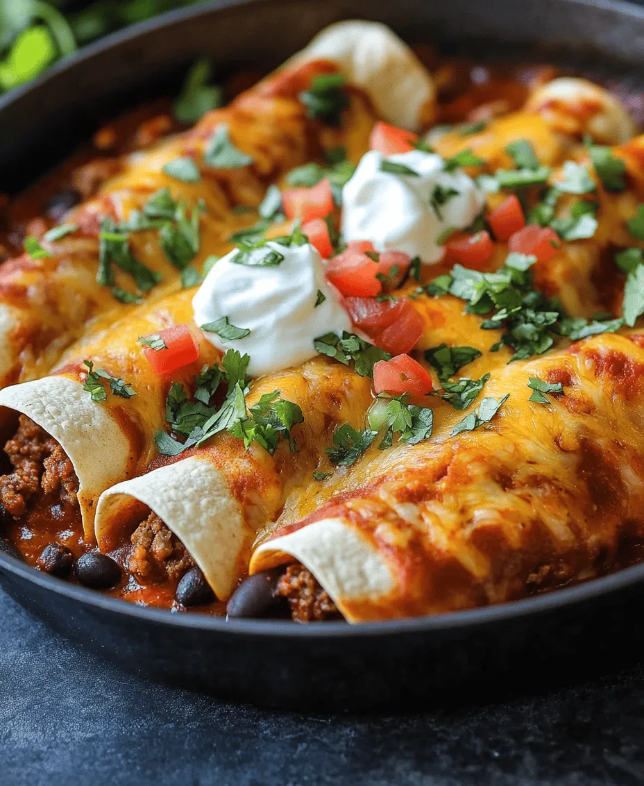 Enchiladas are a quintessential component of Mexican cuisine, known for their versatility and rich flavors. Traditionally, enchiladas consist of corn tortillas filled with a variety of ingredients, such as meat, beans, cheese, or vegetables, which are then rolled up and covered with a savory sauce. The dish is believed to have originated in Mexico, where the practice of rolling tortillas around other food dates back to ancient civilizations. Enchiladas hold cultural significance as they often feature in communal meals and celebrations, reflecting the social aspect of dining in Mexican culture.