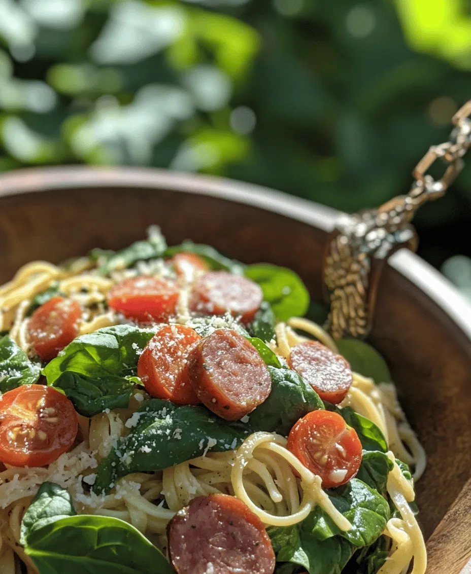 Delve into the delightful world of easy and delicious one-pot meals with our Sausage & Spinach Delight recipe. This Kielbasa Pasta is not only a feast for the eyes but also a wholesome and satisfying dish that can be prepared in just 30 minutes. Perfect for busy weeknights, this recipe combines the smoky flavor of kielbasa, the freshness of spinach and tomatoes, and the comforting texture of pasta, all cooked in a single pot.