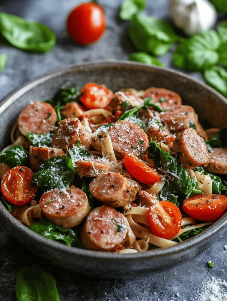 Delve into the delightful world of easy and delicious one-pot meals with our Sausage & Spinach Delight recipe. This Kielbasa Pasta is not only a feast for the eyes but also a wholesome and satisfying dish that can be prepared in just 30 minutes. Perfect for busy weeknights, this recipe combines the smoky flavor of kielbasa, the freshness of spinach and tomatoes, and the comforting texture of pasta, all cooked in a single pot.