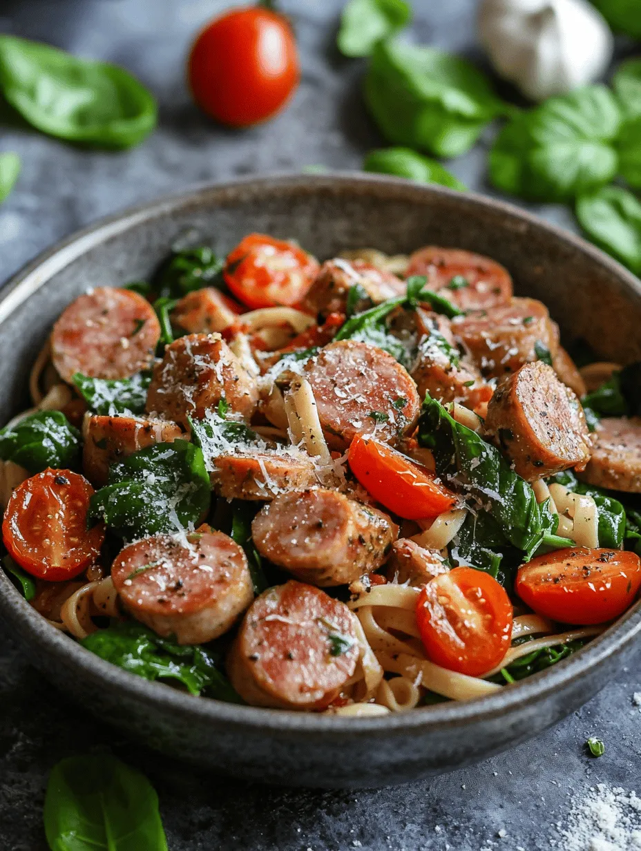 Delve into the delightful world of easy and delicious one-pot meals with our Sausage & Spinach Delight recipe. This Kielbasa Pasta is not only a feast for the eyes but also a wholesome and satisfying dish that can be prepared in just 30 minutes. Perfect for busy weeknights, this recipe combines the smoky flavor of kielbasa, the freshness of spinach and tomatoes, and the comforting texture of pasta, all cooked in a single pot.