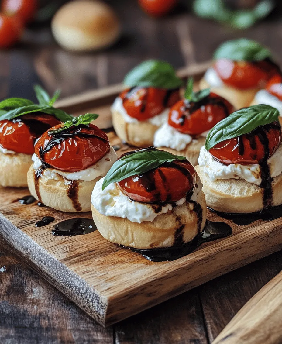 Step into a culinary haven where flavors converge in delightful harmony with our Delicious Roasted Caprese Burrata Sliders. This gourmet twist on the classic Caprese salad elevates your appetizer game, transforming humble ingredients into a sumptuous delight that is sure to impress even the most discerning palates. Imagine the creamy, luscious texture of burrata cheese melting into your mouth, paired with the sweet, caramelized notes of roasted cherry tomatoes, and the invigorating burst of fresh basil—all nestled within soft, buttery brioche slider buns.