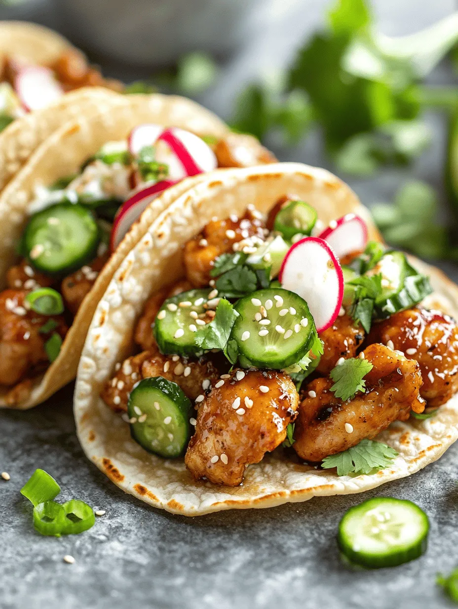 In the world of culinary delights, fusion dishes have become a beloved way to explore diverse flavors and textures. One standout creation that beautifully marries Japanese and Mexican influences is the Crispy Teriyaki Chicken Tacos with Creamy Sesame Cucumbers. This dish brings together the savory sweetness of teriyaki chicken wrapped in a warm taco shell, topped with refreshing creamy cucumbers, creating a unique flavor profile that tantalizes the taste buds.