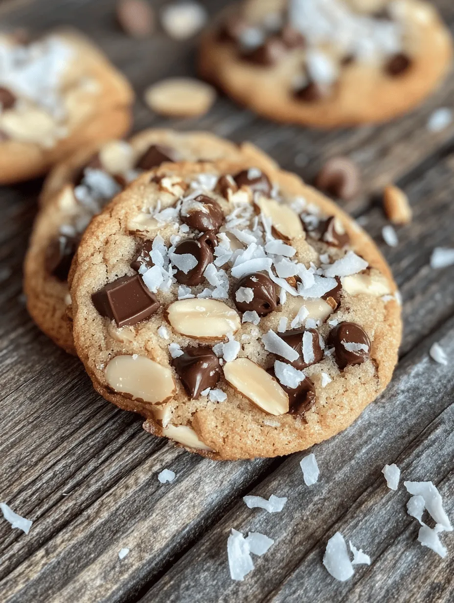 Welcome to the delightful world of homemade cookies, where every bite brings comfort and joy. Today, we are diving into a recipe that perfectly encapsulates the nostalgic flavors of the beloved Almond Joy candy bar: Chewy Almond Joy Cookies. Anyone who has indulged in this iconic treat knows that its unique combination of rich chocolate, sweet coconut, and crunchy almonds is nothing short of heavenly. Imagine transforming these classic flavors into a soft, chewy cookie that captures their essence in every mouthful.