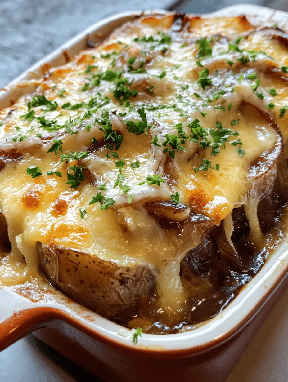 If you’re looking for a dish that embodies comfort and indulgence, look no further than the French Onion Potato Bake. This delightful recipe blends the rich flavors of classic French onion soup with the heartiness of a traditional potato bake, creating a dish that is both satisfying and delicious. The layers of tender potatoes smothered in a creamy, onion-infused sauce topped with a golden, cheesy crust make it an irresistible choice for any occasion—whether it's a cozy family dinner, a festive gathering, or simply a comforting meal at home.