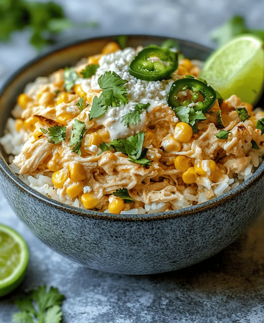 The secret to a perfect Easy Mexican Street Corn Chicken Bowl lies in how you assemble it. Layering is an essential technique that ensures each bite is balanced and bursting with flavor. Start with a generous base of fluffy, cooked rice. This not only provides a hearty foundation but also absorbs the delicious juices from the chicken and corn, enhancing the overall taste.