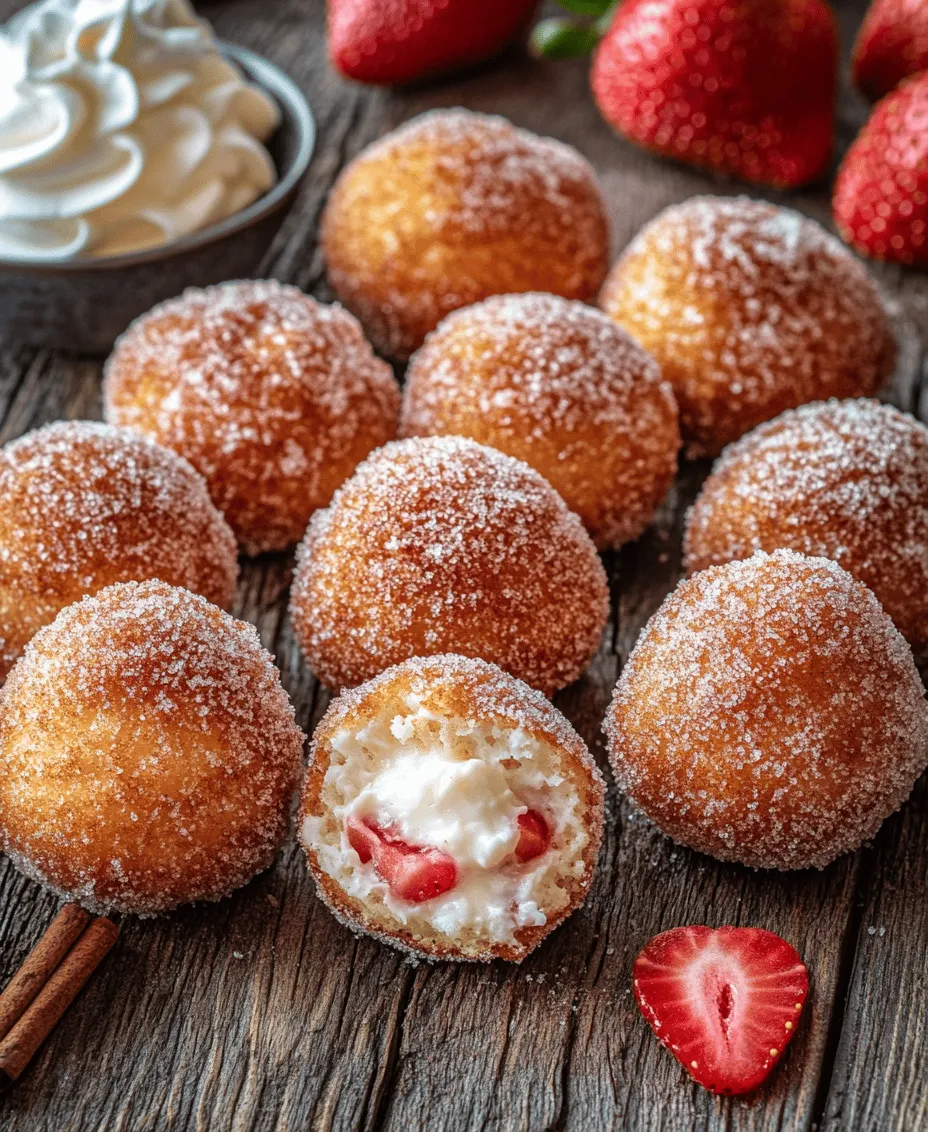In the ever-evolving world of desserts, the trend of unique and innovative recipes has captured the attention of home bakers and food enthusiasts alike. No longer confined to traditional sweets, contemporary dessert creations have begun to push boundaries, merging beloved flavors and textures in unexpected ways. One such delightful concoction is the Strawberry Cheesecake Stuffed Donut Holes. This recipe embodies the spirit of creativity in the kitchen, offering a tantalizing blend of classic strawberry cheesecake flavors encased in soft, fluffy donut holes.