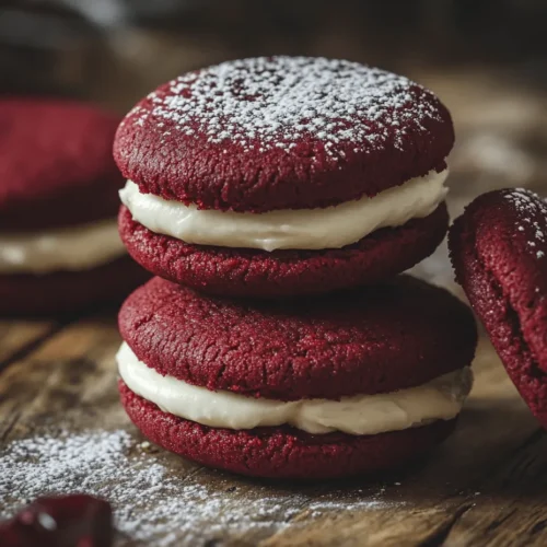 Red Velvet Oreos are an enticing twist on the classic cookie that combines the rich, velvety flavor of red velvet cake with the beloved Oreo cookie format. This creative concoction brings together the best of both worlds, appealing to cookie lovers and red velvet enthusiasts alike. With their striking red color and creamy filling, Easy Red Velvet Oreos are not only delicious but also visually appealing, making them the perfect treat for any occasion, from holiday gatherings to birthday parties.