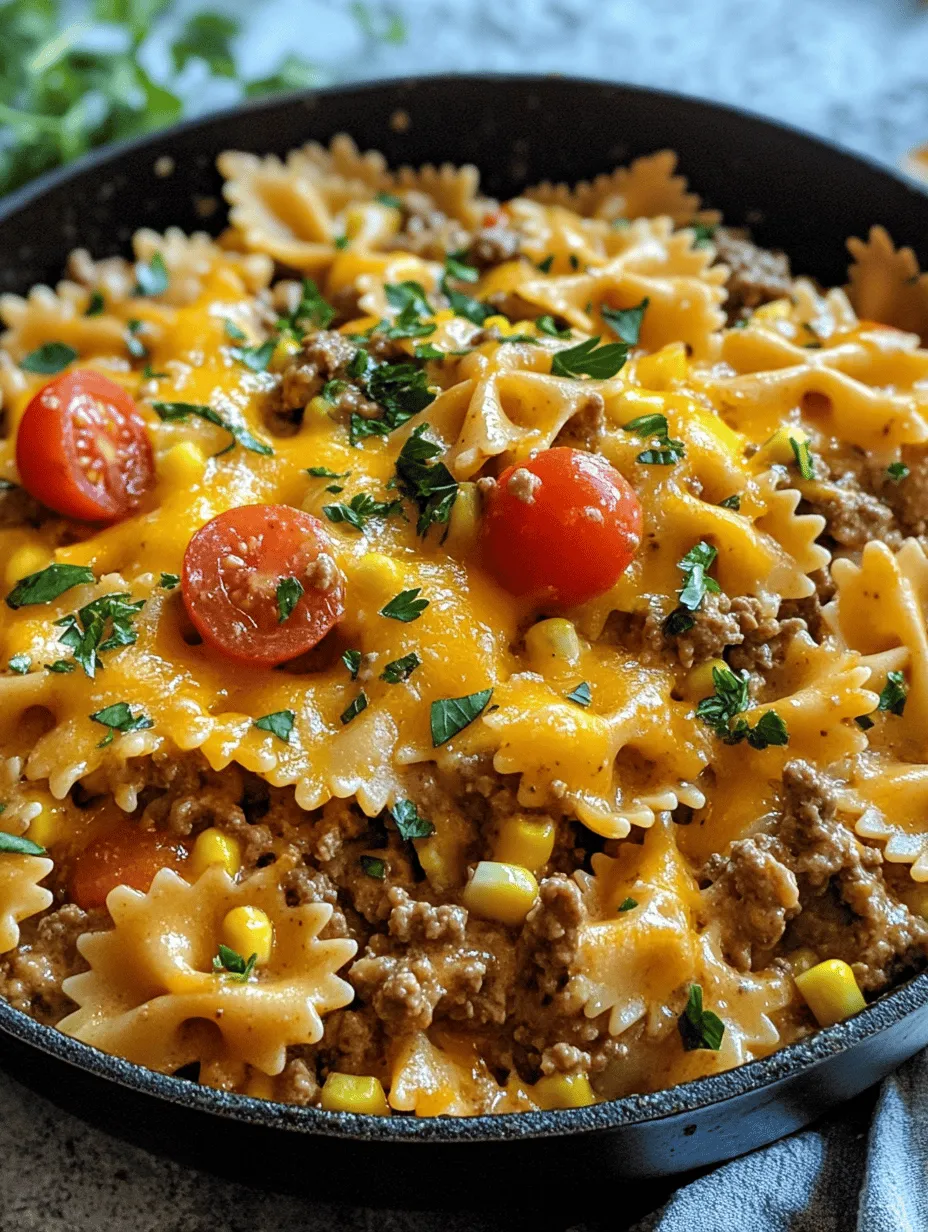 If you're searching for a dish that combines rich flavors with effortless preparation, look no further than the Creamy Ranch Beef Bowtie Skillet with Sweet Corn. This indulgent one-skillet meal is not only packed with taste but also designed to save you precious time on busy weeknights. The creamy texture of the sauce, the savory ground beef, and the delightful sweetness of corn create a comforting dish that the whole family will love.