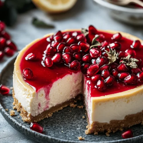 If you're seeking a dessert that marries indulgence with a touch of health-consciousness, look no further than Creamy Greek Yogurt Cheesecake with Pomegranate Syrup. This delightful twist on the classic cheesecake uses Greek yogurt to create a luscious, creamy filling that is lighter yet just as satisfying as its traditional counterpart. The addition of pomegranate syrup not only elevates the flavor profile but also adds a vibrant splash of color that makes this dessert as stunning to look at as it is to eat.