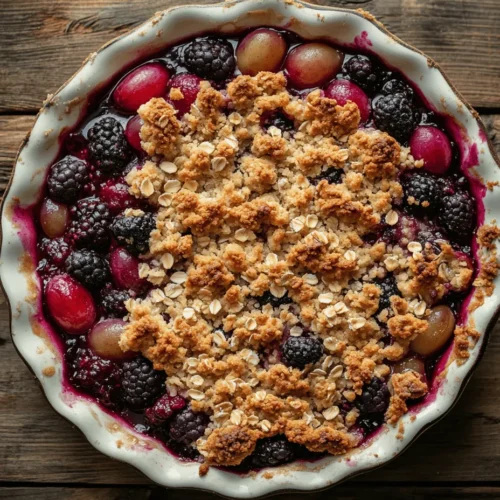 Imagine the aroma of fresh fruits mingling with a hint of cinnamon wafting through your home. The warm, inviting scent draws you into the kitchen, where a delicious Grape and Berry Crumble is coming to life. This dessert embodies the essence of comfort food, combining the natural sweetness of seasonal fruits with a crunchy, buttery topping that makes each bite irresistible. Whether you’re hosting a dinner party, celebrating a special occasion, or simply treating yourself after a long day, this crumble is the perfect indulgence.