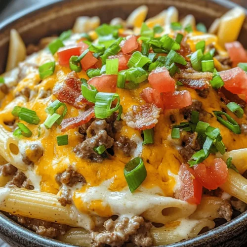 In the whirlwind of modern life, where time is often a luxury, the quest for quick and easy weeknight meals can feel like an uphill battle. Families and busy individuals alike are always on the lookout for recipes that not only save time but also deliver on flavor. This is where the Loaded Bacon Cheeseburger Alfredo Pasta comes into play—a delightful fusion of two comfort food classics that promises to satisfy your cravings without eating up your evening.