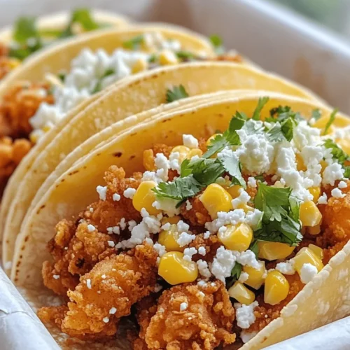 If you're on the lookout for a dish that combines the comfort of home-cooked meals with the vibrant flair of street food, look no further than Flavor-Packed Fried Chicken Street Corn Tacos. This tantalizing recipe is a delightful fusion of crispy fried chicken, sweet and smoky street corn, and soft, fresh corn tortillas. Each bite offers a symphony of textures and flavors, making these tacos an ideal choice for gatherings or as a satisfying weeknight meal.