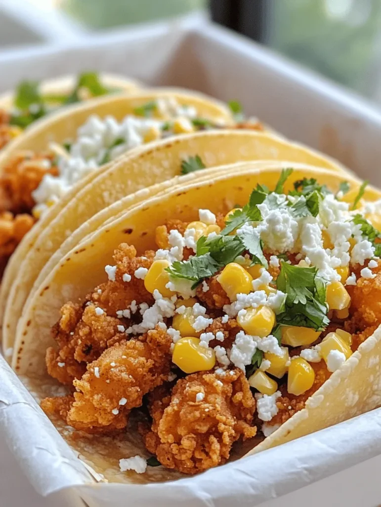 If you're on the lookout for a dish that combines the comfort of home-cooked meals with the vibrant flair of street food, look no further than Flavor-Packed Fried Chicken Street Corn Tacos. This tantalizing recipe is a delightful fusion of crispy fried chicken, sweet and smoky street corn, and soft, fresh corn tortillas. Each bite offers a symphony of textures and flavors, making these tacos an ideal choice for gatherings or as a satisfying weeknight meal.