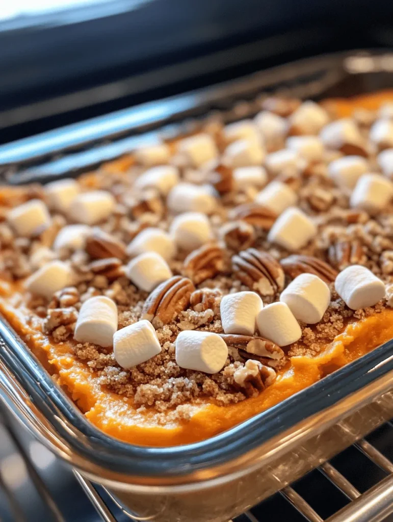 Sweet potato casserole is more than just a side dish; it's a cherished tradition that often graces festive tables, embodying the spirit of warmth and comfort during family gatherings. With its creamy texture and natural sweetness, this dish is a perfect accompaniment to holiday meals, whether it's Thanksgiving, Christmas, or any cozy dinner that encourages sharing and togetherness. The star of this delightful casserole, the sweet potato, shines brightly, enhanced by a crunchy, buttery pecan topping that brings a satisfying contrast to every bite.