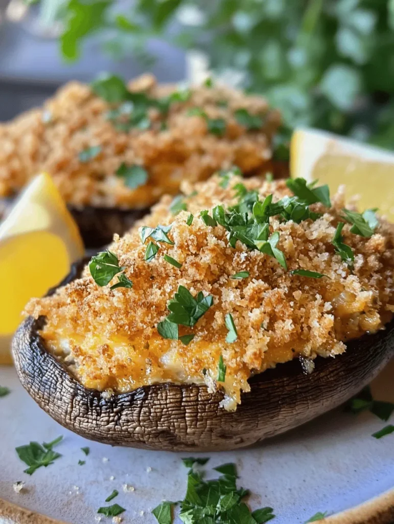Delve into the world of gourmet appetizers with our Crab-Stuffed Portobello Delights. This dish beautifully combines the rich flavors of fresh crab meat with the earthy essence of Portobello mushrooms, creating an irresistible starter for any occasion. Whether you're hosting a dinner party or simply looking to elevate your weeknight meals, this recipe promises to impress your guests and tantalize your taste buds.