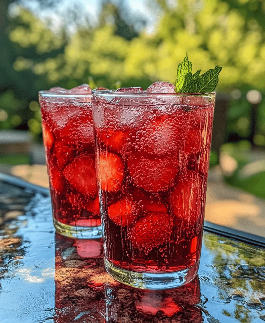 Fizzy Strawberry Delight is a vibrant and refreshing drink that captures the essence of summer in every sip. This recipe combines fresh strawberries, a hint of lemon juice, and sparkling water, resulting in a light and bubbly drink that is both refreshing and visually appealing. The bright red of the strawberries combined with the fizzy bubbles creates an inviting drink that’s hard to resist.