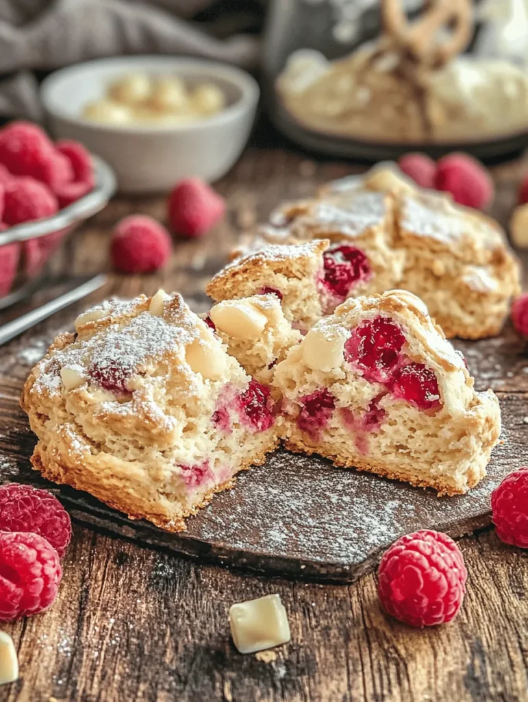 Welcome to the delightful world of scones, where the union of tart raspberries and sweet white chocolate creates a treat that is simply irresistible. These delectable raspberry white chocolate scones are not just a feast for the taste buds; they also present a beautiful visual appeal, making them a perfect addition to any gathering, breakfast, brunch, or an afternoon tea session. Imagine biting into a warm scone, the buttery flaky layers giving way to juicy bursts of raspberries and creamy white chocolate chips dancing on your palate—a sublime experience that is both comforting and indulgent.