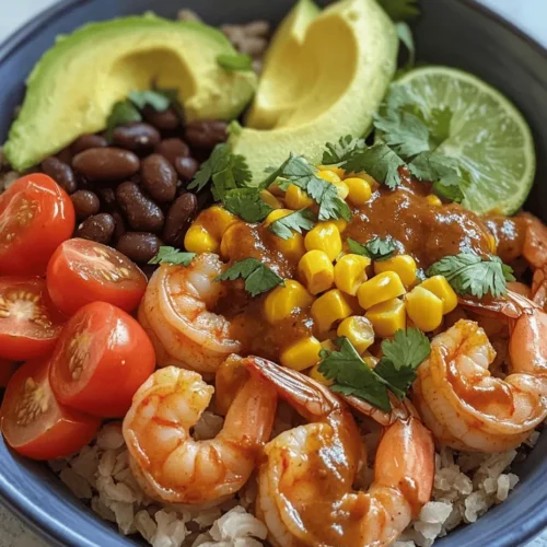 Introducing the Chipotle Lime Shrimp Bowl—a vibrant, flavorful dish that beautifully marries the zest of fresh lime with the smoky heat of chipotle peppers. This enticing meal is not only a feast for the senses but also a beacon for health-conscious eaters and busy individuals seeking a quick yet satisfying culinary experience. Whether you're looking for a nutrient-packed lunch or a delightful dinner option that can impress guests at gatherings, this shrimp bowl is a versatile choice that ticks all the boxes.
