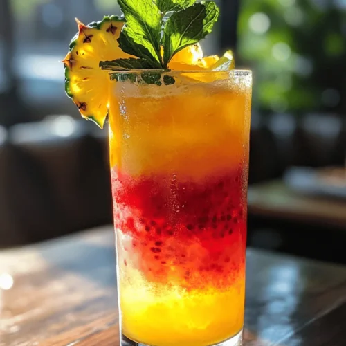 The magic of the Tropical Sunset Fizz lies in its carefully selected ingredients, each contributing to the drink's unique flavor profile and visual appeal. Let’s explore the essential components that come together to create this refreshing cocktail.