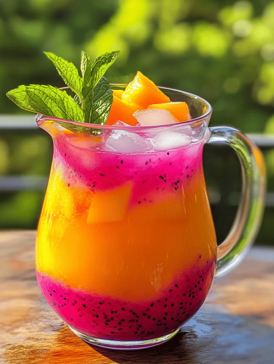 To truly appreciate the Tropical Mango Dragon Fruit Lemonade, it's important to delve into its key ingredients. Each component plays a vital role in shaping the taste, texture, and health benefits of this refreshing drink.