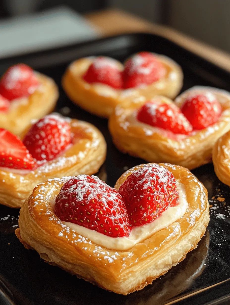 Danish pastries are undoubtedly one of the most delightful treats in the world of baked goods, combining an irresistible flaky texture with a variety of sweet fillings. Their versatility makes them a favorite among dessert lovers, perfect for breakfast, afternoon snacks, or as a delightful end to a meal. Among the myriad of flavors and styles, Strawberry Cheesecake Danish Hearts stand out as an exquisite option that beautifully marries the succulent sweetness of fresh strawberries with the rich creaminess of cheesecake, all enveloped in a perfectly flaky pastry.