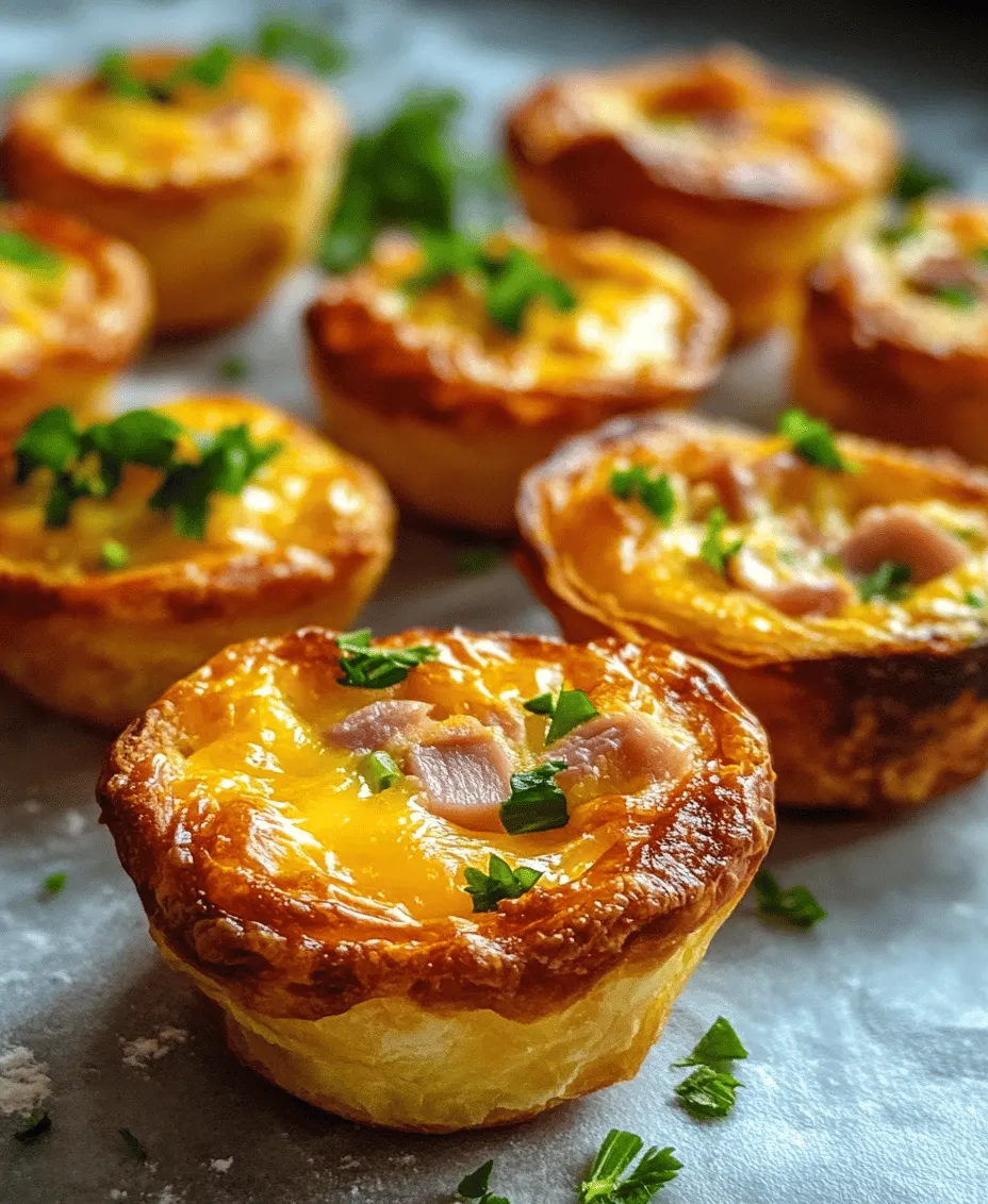 Savory Cheesy Ham Delight Puffs are the epitome of comfort food wrapped in a glorious flaky pastry. Imagine sinking your teeth into a warm, golden-brown puff filled to the brim with a delicious combination of gooey cheese, savory ham, and aromatic spices. These delightful treats are not only a feast for the taste buds but also a visual delight, making them perfect for any occasion. Whether you're hosting a gathering, looking for a quick snack, or planning a family dinner, these puffs are sure to be a hit with guests of all ages.