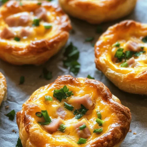 Savory Cheesy Ham Delight Puffs are the epitome of comfort food wrapped in a glorious flaky pastry. Imagine sinking your teeth into a warm, golden-brown puff filled to the brim with a delicious combination of gooey cheese, savory ham, and aromatic spices. These delightful treats are not only a feast for the taste buds but also a visual delight, making them perfect for any occasion. Whether you're hosting a gathering, looking for a quick snack, or planning a family dinner, these puffs are sure to be a hit with guests of all ages.