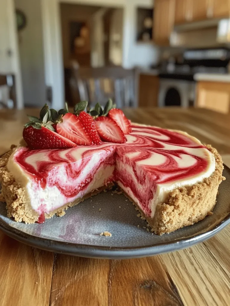 Cheesecake has long been celebrated as a quintessential dessert, capturing the hearts of dessert lovers with its creamy texture and rich flavor. This beloved treat offers a perfect balance of sweetness and tang, making it a popular choice for special occasions or casual gatherings alike. Among the myriad of cheesecake variations, the Classic Strawberry Swirl Cheesecake stands out, not only for its delightful taste but also for its stunning visual appeal. This dessert combines the rich, velvety filling of traditional cheesecake with a vibrant strawberry swirl that adds a burst of color and flavor, making it a true showstopper.