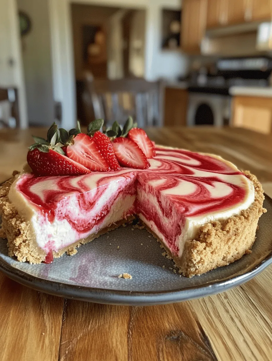 Cheesecake has long been celebrated as a quintessential dessert, capturing the hearts of dessert lovers with its creamy texture and rich flavor. This beloved treat offers a perfect balance of sweetness and tang, making it a popular choice for special occasions or casual gatherings alike. Among the myriad of cheesecake variations, the Classic Strawberry Swirl Cheesecake stands out, not only for its delightful taste but also for its stunning visual appeal. This dessert combines the rich, velvety filling of traditional cheesecake with a vibrant strawberry swirl that adds a burst of color and flavor, making it a true showstopper.