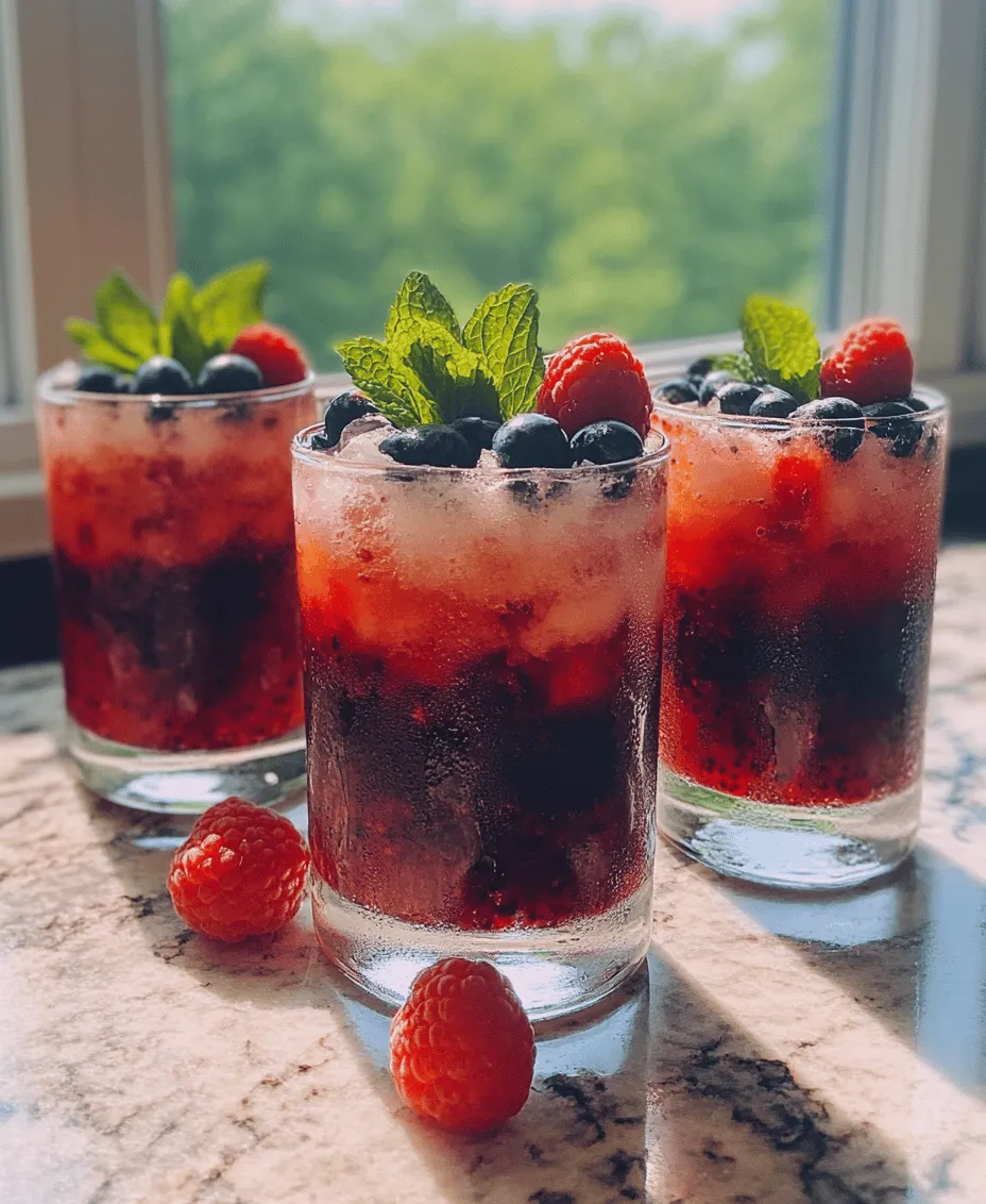 The star of the Tropical Berry Sparkler is undoubtedly the mixed berries. This colorful trio typically includes strawberries, blueberries, and raspberries, each contributing its unique flavor and nutritional benefits.