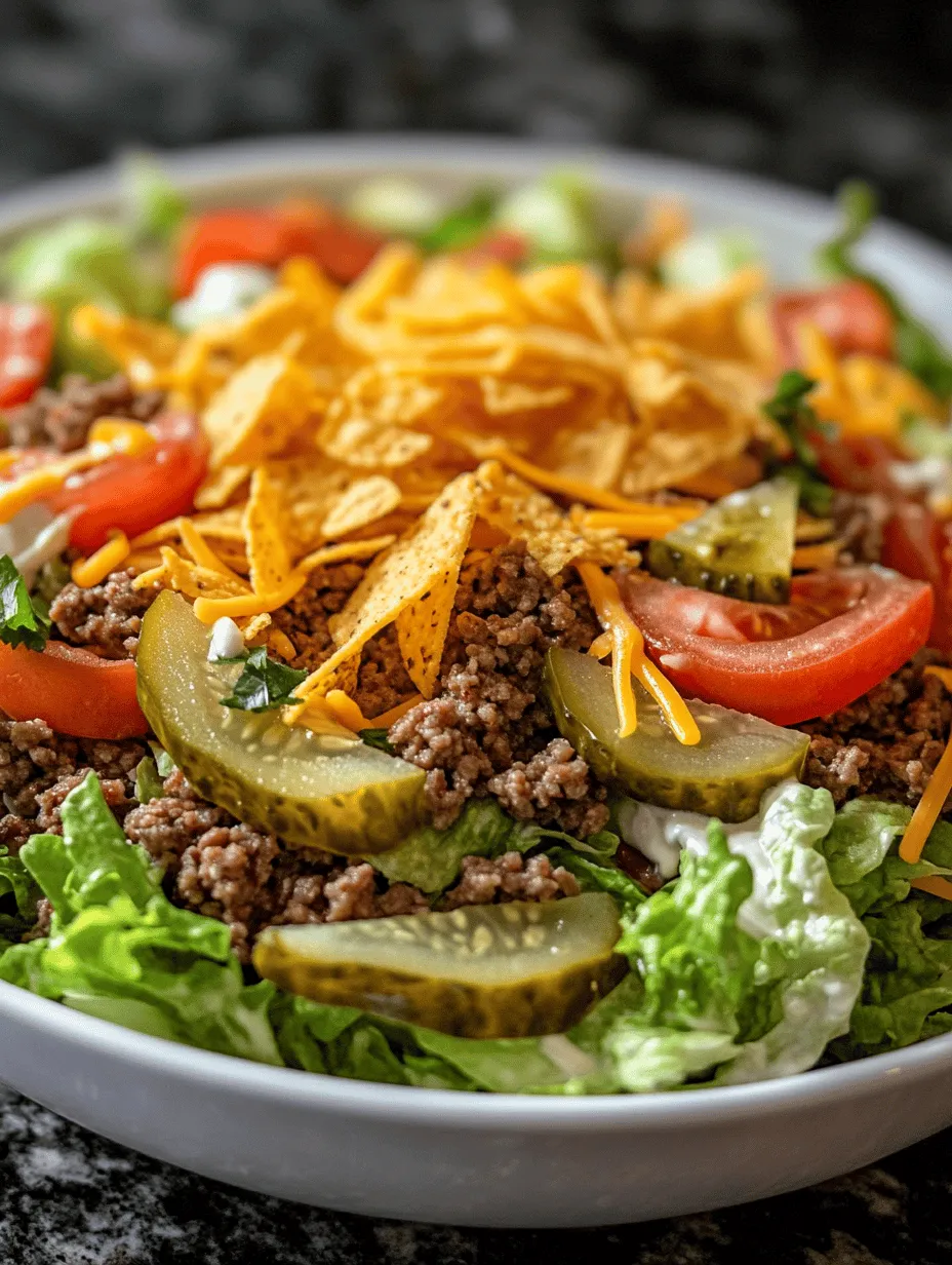 To create the perfect Big Mac Salad, it’s essential to understand the components that make this dish shine. Each ingredient plays a vital role in achieving that classic Big Mac flavor, while also adding nutritional value. Let’s explore the main components of the Big Mac Salad: