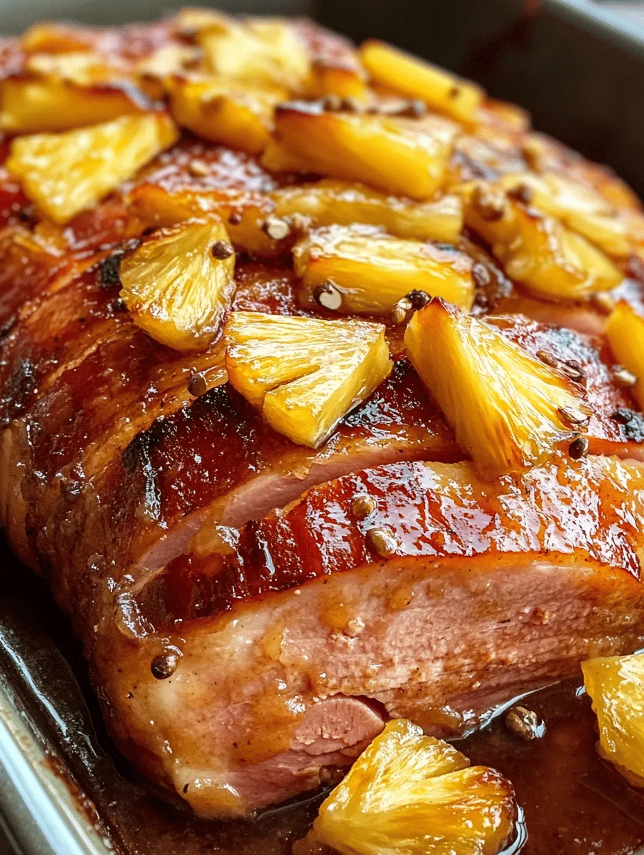 Pineapple-Glazed Baked Sliced Ham Delight is a dish that perfectly encapsulates the essence of celebration and warmth. With its tantalizing sweet and savory profile, it has become a staple centerpiece for gatherings, from family holidays to festive celebrations. The combination of juicy ham with a sweet pineapple glaze creates a delightful contrast that elevates the dish, making it not only a feast for the palate but also a visual masterpiece on any dining table.
