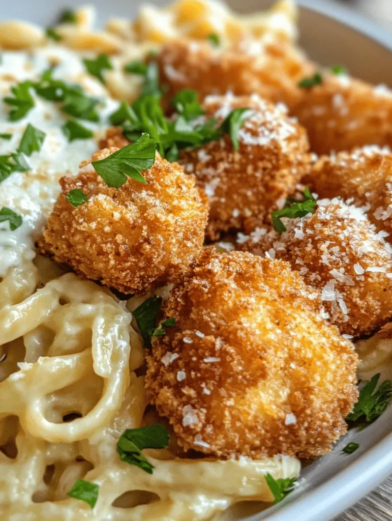 When it comes to family-friendly meals that are both comforting and delicious, few dishes can compete with Crispy Parmesan Chicken Bites paired with creamy pasta. This delightful recipe is the perfect marriage of textures and flavors, offering succulent chicken bites coated in a crispy Parmesan crust, served alongside a rich and velvety pasta sauce. Whether you're preparing a weeknight dinner or hosting friends and family for a special occasion, this dish is sure to impress and satisfy.
