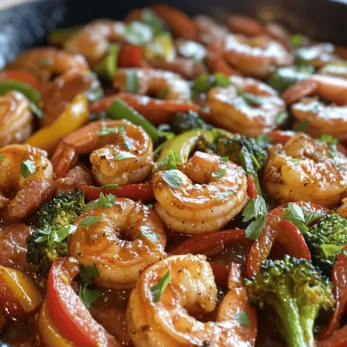 In today’s fast-paced world, preparing a delicious and nutritious meal in a short amount of time is a challenge that many home cooks face. With busy schedules and a plethora of responsibilities, finding the perfect balance between taste and convenience is vital. This is where the Easy Honey Garlic Shrimp with Sausage & Veggies recipe shines, offering a fantastic solution that combines vibrant flavors and fresh ingredients into one quick dish. Bursting with color and taste, this recipe is not only satisfying but also nutritious, making it an ideal choice for weeknight dinners or meal prep.