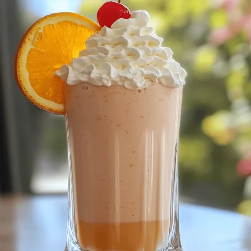 There's something undeniably nostalgic about sipping a creamy Orange Creamsicle Milkshake, especially on a hot summer day. This delightful beverage combines the rich, velvety texture of vanilla ice cream with the refreshing zest of freshly squeezed orange juice, creating a flavor profile that transports many back to their childhoods. The creamy sweetness of vanilla pairs perfectly with the citrusy brightness of orange, making this milkshake not just a drink but a delightful experience.