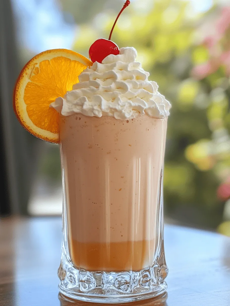 There's something undeniably nostalgic about sipping a creamy Orange Creamsicle Milkshake, especially on a hot summer day. This delightful beverage combines the rich, velvety texture of vanilla ice cream with the refreshing zest of freshly squeezed orange juice, creating a flavor profile that transports many back to their childhoods. The creamy sweetness of vanilla pairs perfectly with the citrusy brightness of orange, making this milkshake not just a drink but a delightful experience.