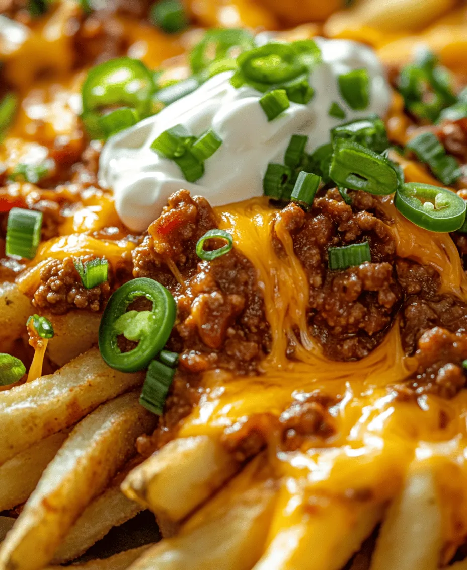 In the realm of comfort food, few dishes can rival the sheer indulgence of Fiery Delight Chili Cheese Fries. This mouthwatering creation is the perfect marriage of crispy, golden fries, hearty chili, and bubbling melted cheese, topped off with a hint of spice that sets your taste buds ablaze. Whether you’re hosting a lively gathering, enjoying a game night with friends, or simply craving a cozy evening snack, these chili cheese fries are sure to become a staple in your culinary repertoire.
