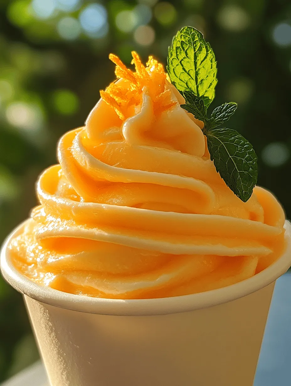 In recent years, Dole Whip has emerged as a beloved dessert, capturing the hearts and taste buds of many with its creamy, tropical essence. Originally made famous at Disney theme parks, this soft-serve treat has become synonymous with summer, vacations, and all things fruity. Its delightful combination of smooth texture and vibrant flavors brings a sense of joy, making it a quintessential indulgence on hot days. Now, imagine bringing that iconic treat into your home kitchen with a dreamy twist: the vibrant and refreshing flavor of orange.