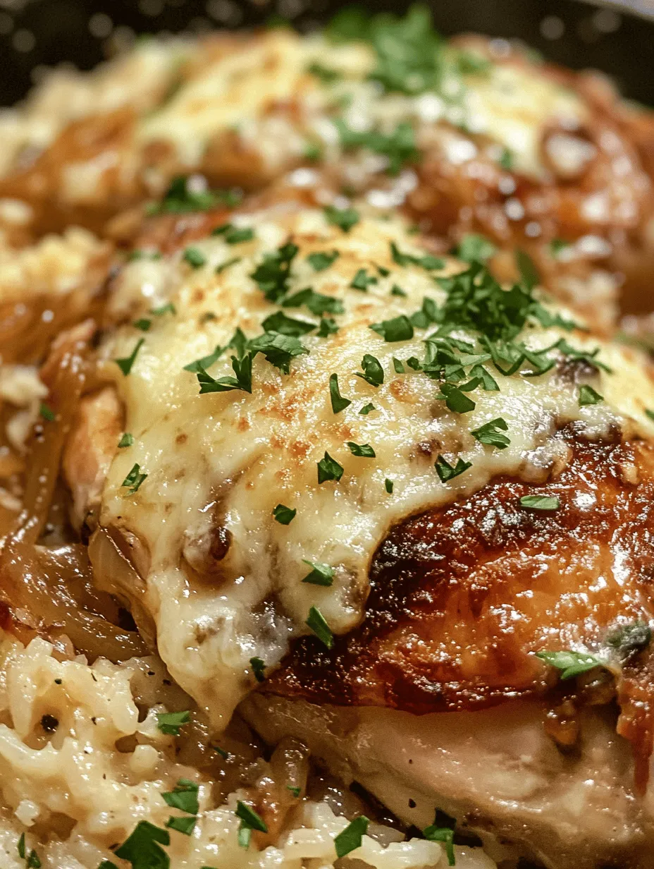 In today's fast-paced world, the allure of one-pot meals has never been more appealing. These culinary gems offer a perfect blend of convenience and flavor, allowing home cooks to create hearty, satisfying dishes with minimal effort and cleanup. One standout recipe that embodies this concept is the One-Pot French Onion Chicken & Rice—a dish that captures the essence of French cuisine while providing the comforting familiarity of a home-cooked meal. Imagine tender chicken, caramelized onions, and creamy Gruyère cheese all harmoniously combined with fluffy rice to create a delightful dining experience. This dish not only tantalizes your taste buds but also fills your kitchen with an irresistible aroma that beckons everyone to gather around the table.