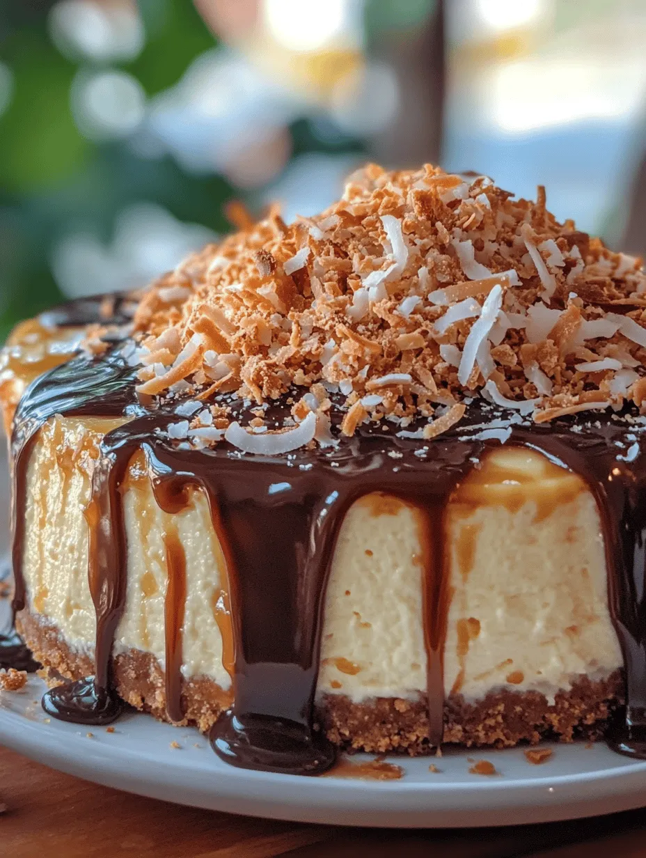 In the realm of desserts, cheesecakes hold a special place for their rich, creamy texture and versatility. Among the myriad of cheesecake variations, the Samoa Cheesecake stands out, capturing the beloved flavors of Samoa cookies in a delightful cake. This recipe combines a buttery shortbread crust, luscious cream cheese filling, toasted coconut, and a decadent chocolate topping, making it a perfect treat for any occasion. Whether you’re hosting a gathering or simply indulging yourself, this cheesecake will impress with its delightful flavors and stunning presentation.