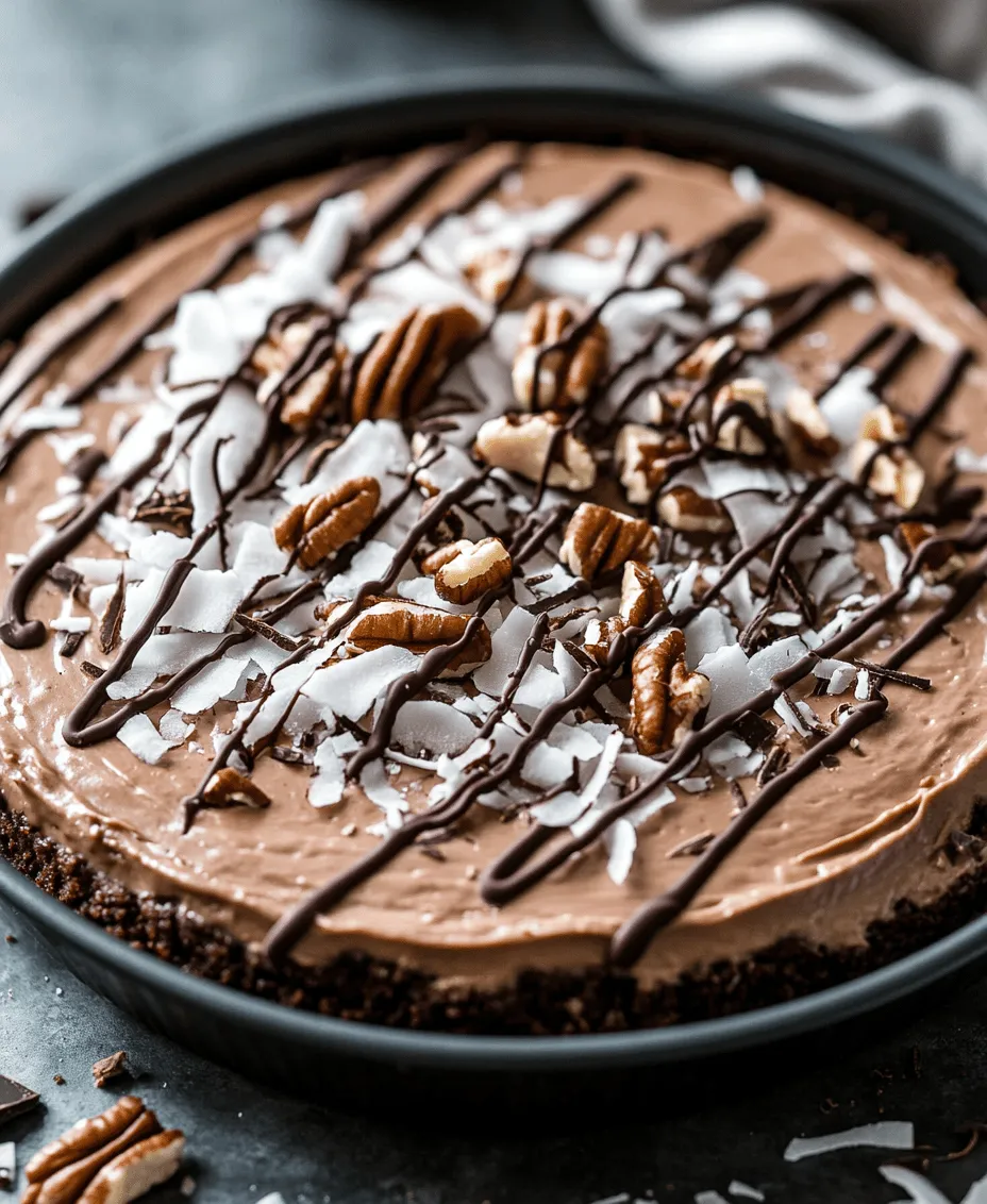 Desserts have a unique ability to bring joy and comfort into our lives, and among the myriad of sweet treats, few can rival the richness and indulgence of a cheesecake. This No-Bake German Chocolate Cheesecake recipe is a celebration of flavors that combines the beloved elements of the classic German chocolate cake with the creamy, luscious texture of cheesecake. Imagine layers of velvety cream cheese blended with semi-sweet chocolate, coconut, and crunchy pecans, all nestled atop a delectable chocolate graham cracker crust.