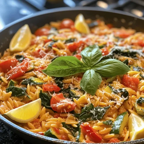 Orzo Pasta Primavera is a delightful dish that beautifully showcases the vibrant flavors of fresh vegetables combined with the playful texture of orzo pasta. This recipe is not just a feast for the eyes but also a nutritious option that can be enjoyed any time of the year. Bursting with color and flavor, Orzo Pasta Primavera is perfect for quick weeknight dinners or elegant gatherings, making it a versatile favorite for both casual family meals and special occasions.