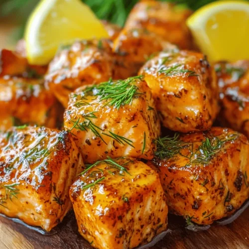 Are you looking for a quick and delectable seafood dish that can elevate your everyday dining or impress guests at special occasions? Look no further than Savory Lemon Butter Salmon Bites. This dish combines the rich, buttery flavors of fresh salmon with the vibrant zest of lemon and aromatic herbs, creating a symphony of tastes that dance on your palate. Not only is this recipe easy to prepare, but it also requires minimal ingredients, making it a perfect choice for a weeknight dinner or an elegant appetizer for a gathering.